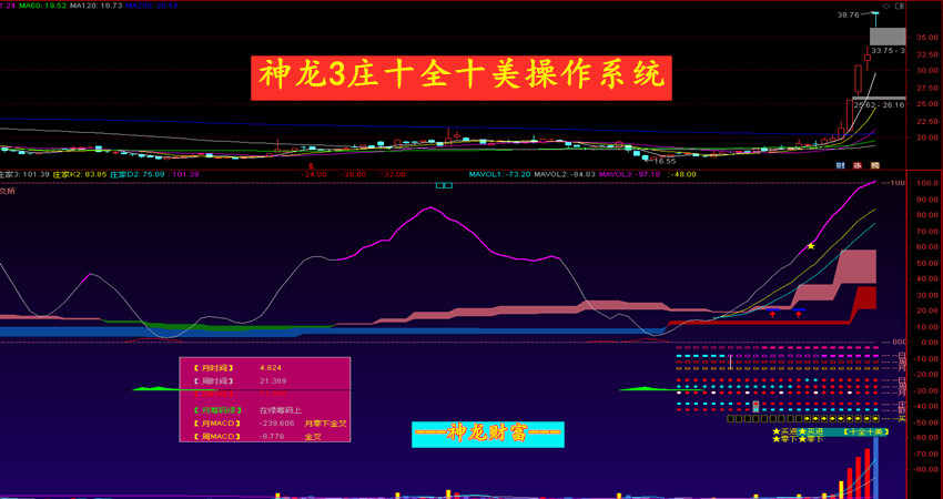 神龙3庄家十全十美操作系统强大的功能超强的成功率 精准买点爆拉时机 了解庄家散户筹码