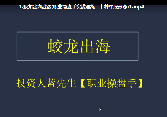 【蓝先生】201908职业操盘手实战训练营16集