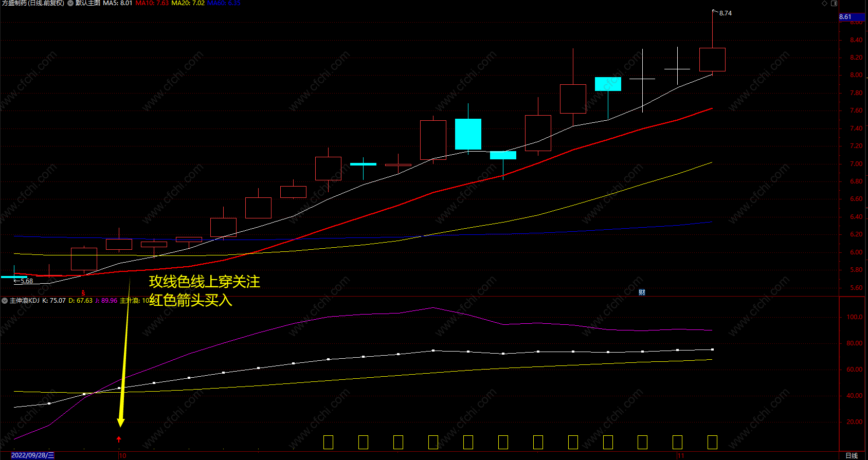 主升浪主伸浪KDJ 通达信kdj底部买入指标 副图 源码