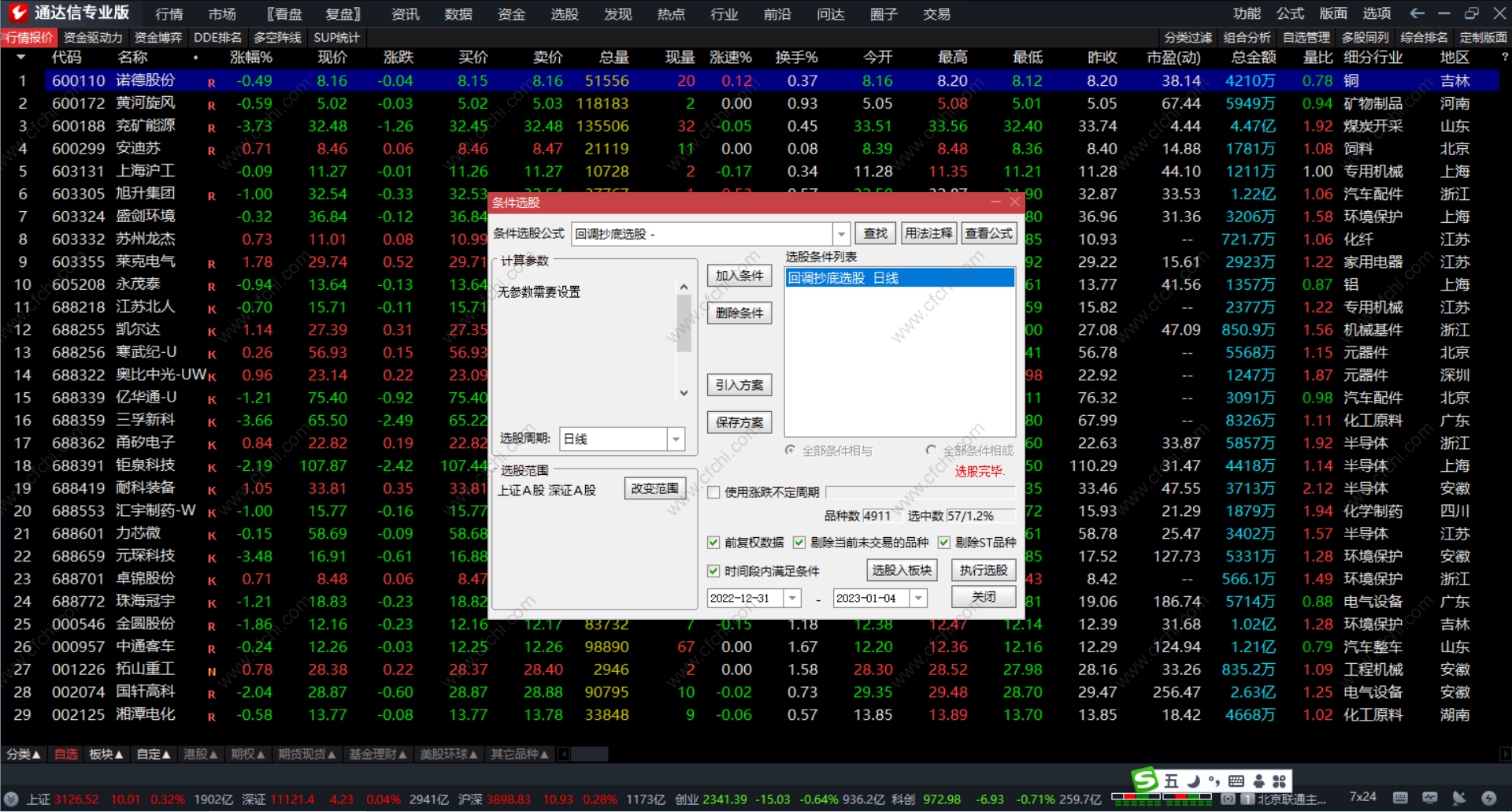 回调抄底副图指标 通达信抄底股票指标选股公式 源码