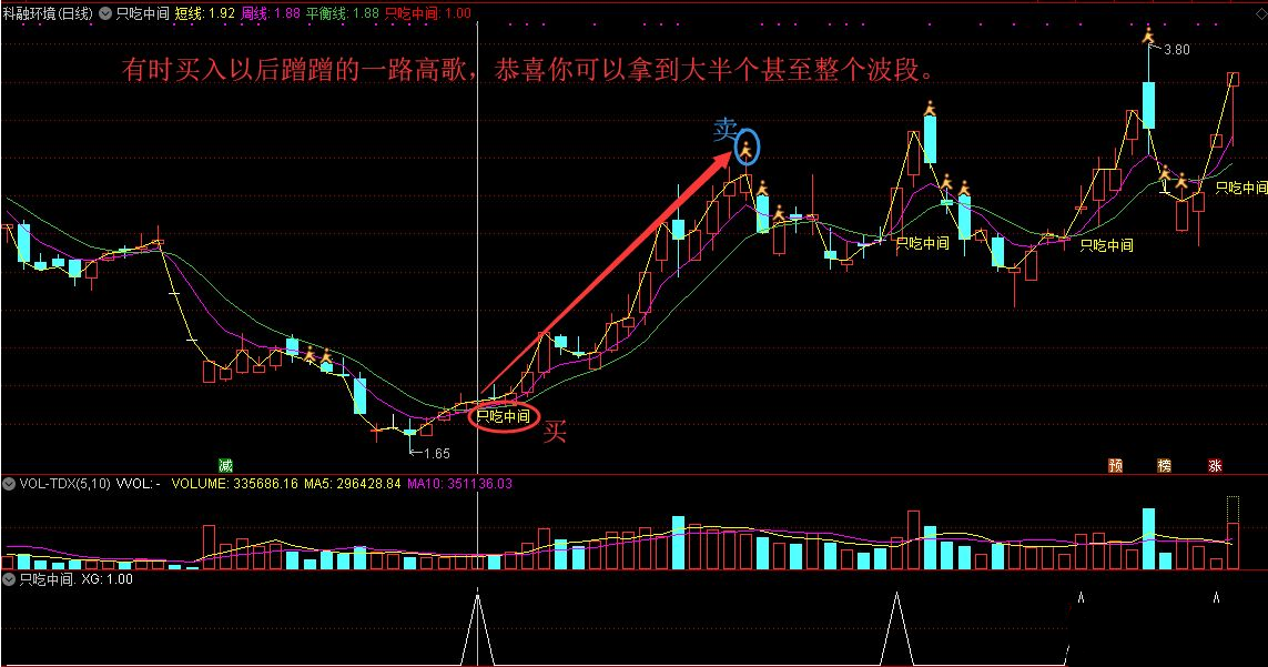 最好的通达信波段神器《只吃中间》主图 副图 选股 