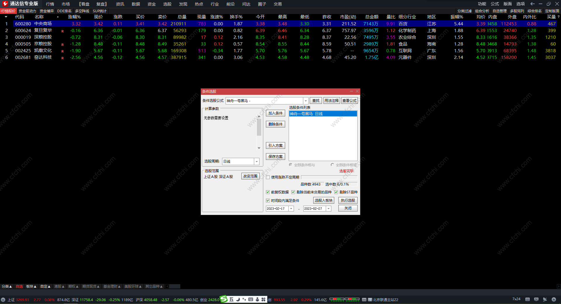 神舟一号（黑马闪电）选股指标 通达信庄家资金买入指标公式 副图 源码 