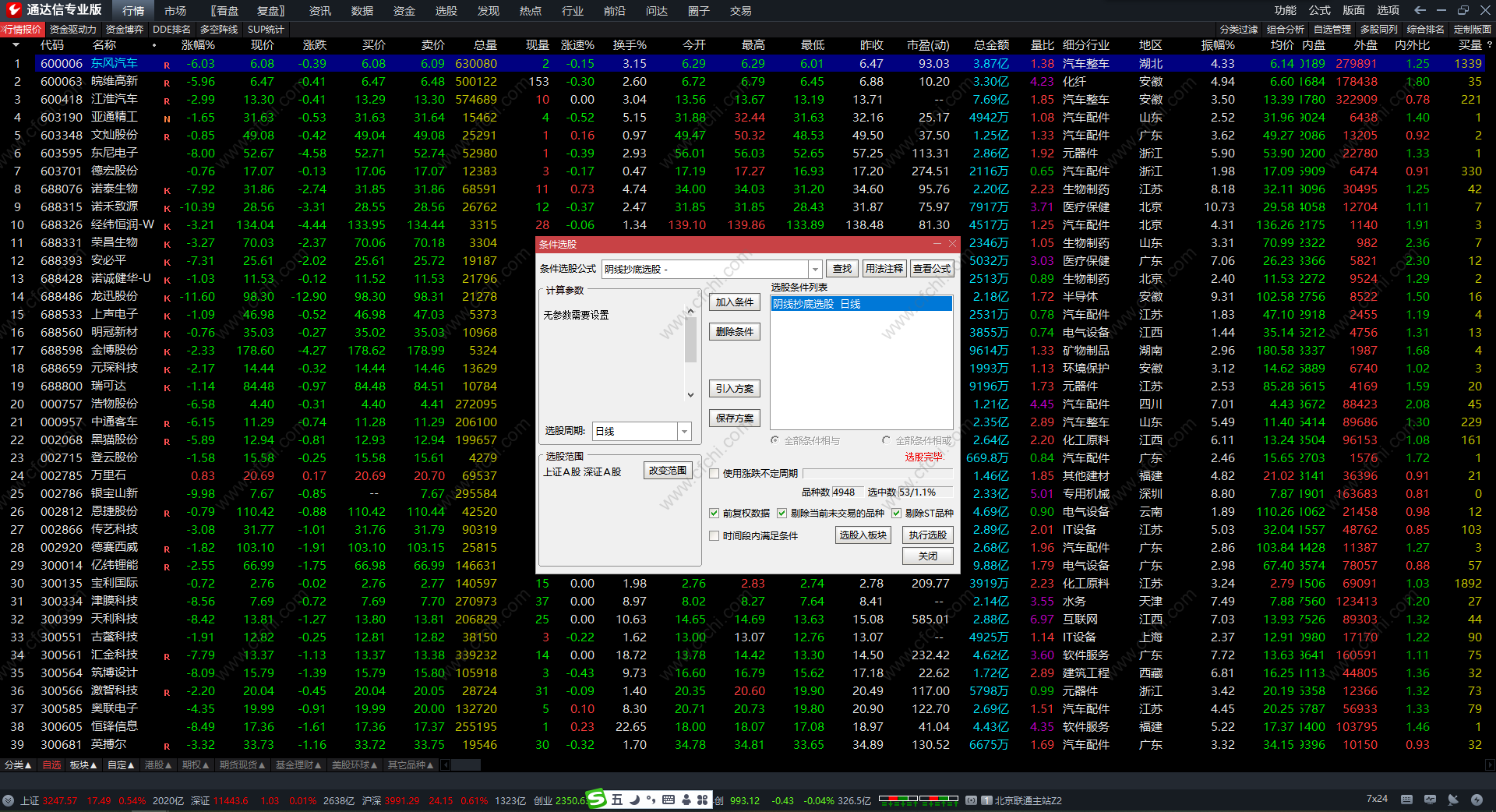 通达信抄底阴线选股指标公式 不追涨 只求稳中求胜 源码 副图 