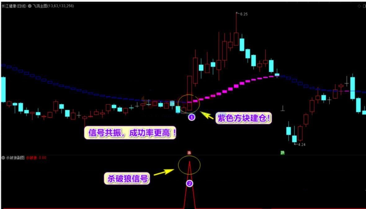通达信更新版【飞鸿主图】+【杀破狼副图】预警选股套装指标，高胜率源码分享