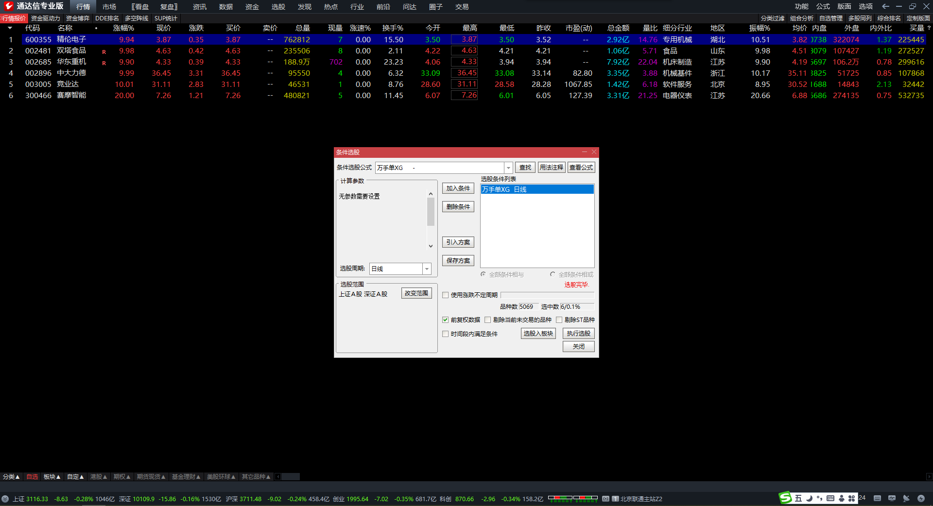 选超级强势大牛股选股指标 通达信上涨趋势买入点提示公式 副图 源码 