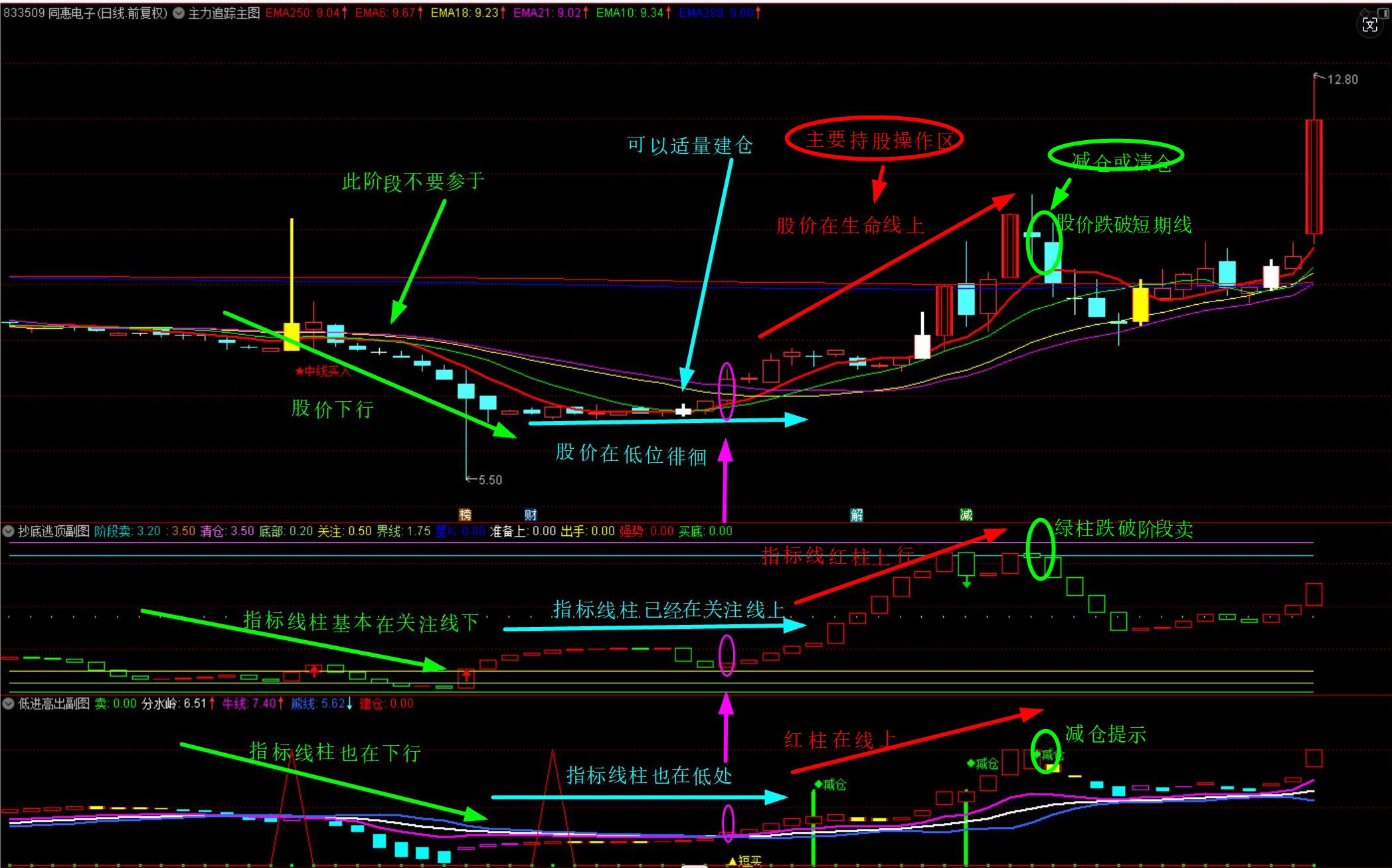 【财富实用组合】套装指标，自由组合套装 主图追踪主力 两幅副图抄底逃顶