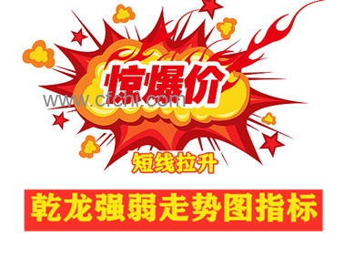 乾龙强弱走势图指标，为短线拉升而生，操作简单 带选股预警指标  短线利器系统  独一无二