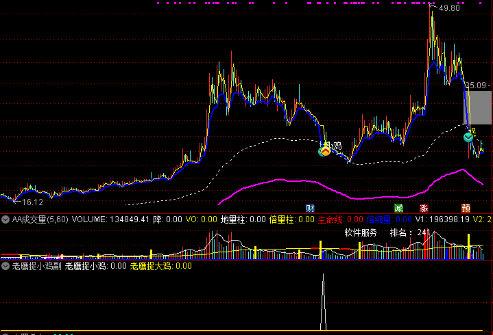 通达信 老鹰捉小鸡 信号少 成功率超高的底部主副图选股