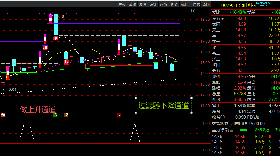 单龙回头.下午14.55出信号尾盘.买.前面涨停板选择在上升第一浪