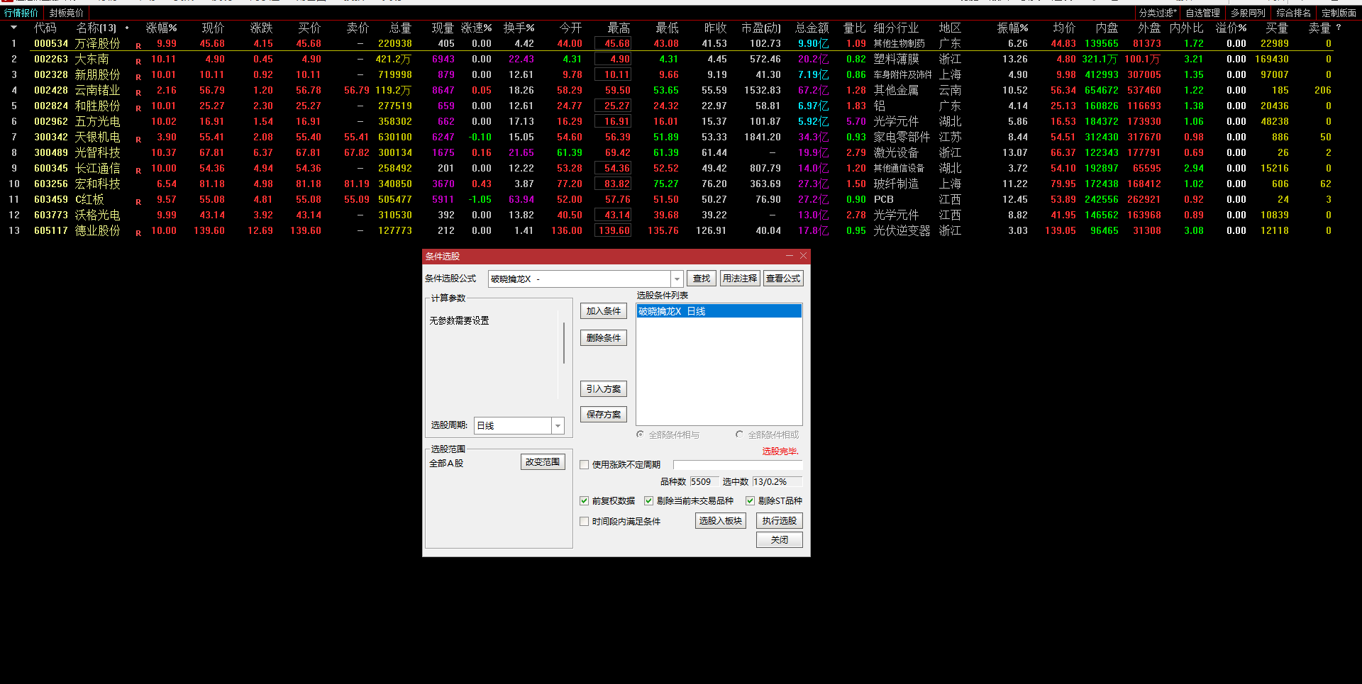 通达信【破晓擒龙】竞价排序/选股指标 专为早盘集合竞价设计 竞价辨真龙 先手定乾坤手机电脑可用！