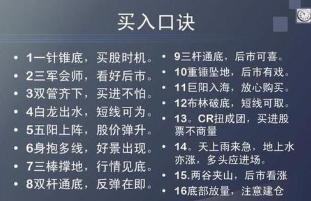炒股买入口诀