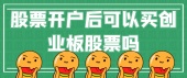 股票开户后可以买创业板股票吗