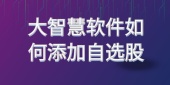 大智慧软件如何添加自选股