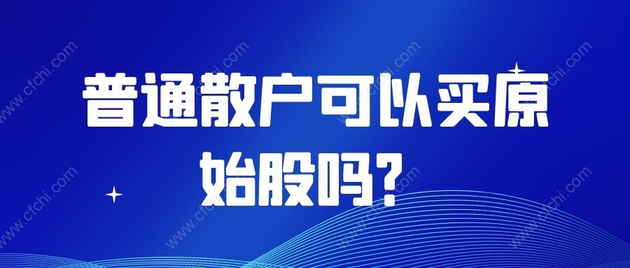 普通散户可以买原始股吗？