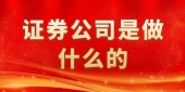 证券公司是做什么的