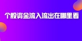 个股资金流入流出在哪里看