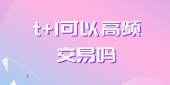 t+1可以高频交易吗