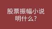 股票振幅小说明什么?